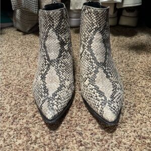 Marc Fisher snake print booties